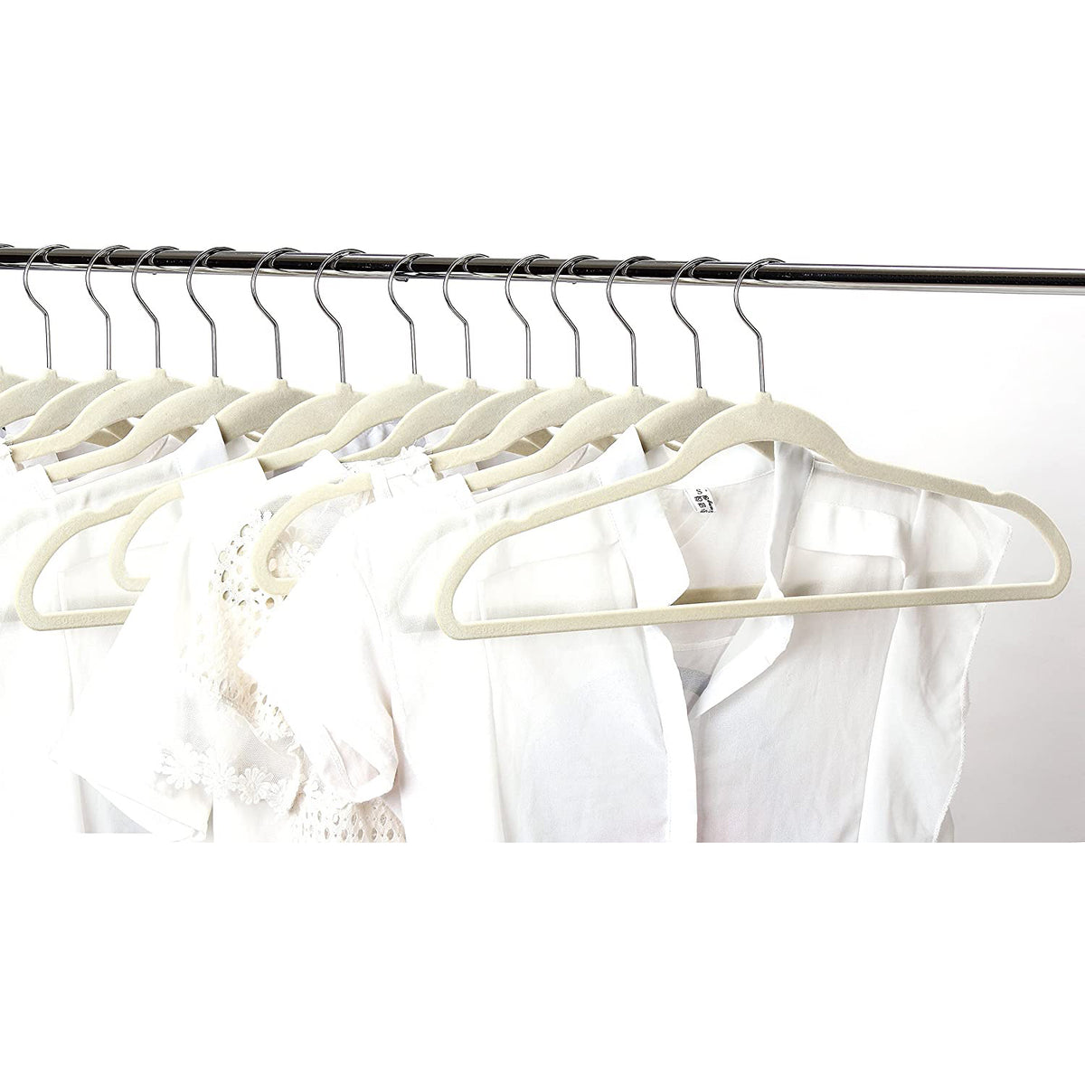 Non Slip Velvet Hangers Heavy Duty Clothes Hangers - Beige