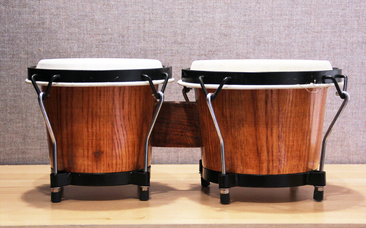 Pro Bongo Percussion 7" & 8" Drums for Beginners with Turnable Wrench