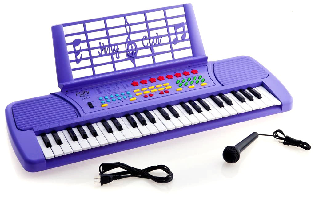 JUNELILY 49-Key Mid-Size Piano Keyboard for Kids With Music Rest & Mic