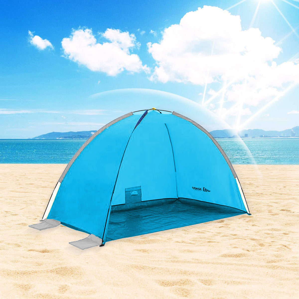 Pop Up Beach Tent Sun Shelter, 2-3 Person Instant Beach Shade Umbrella