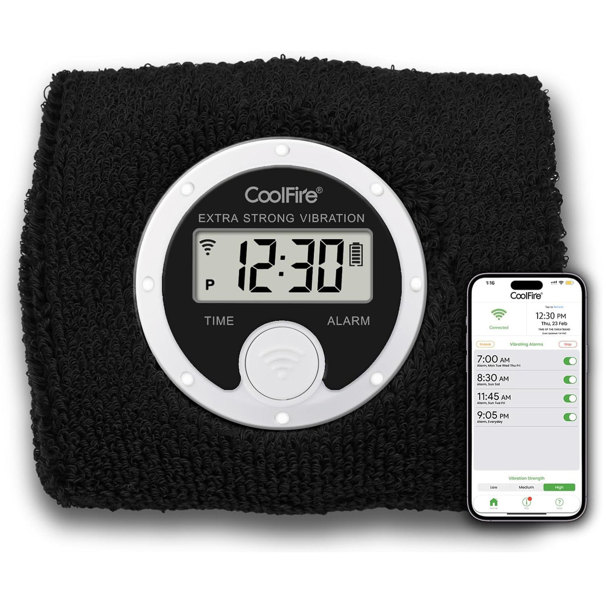 Wristband Extra Strong Vibrating Alarm Clock Sweatband, Silent Wake Yo JUNELILYBEAUTY Wristband Extra Strong Vibrating Alarm Clock Sweatband, Silent Wake Yo JUNELILYBEAUTY