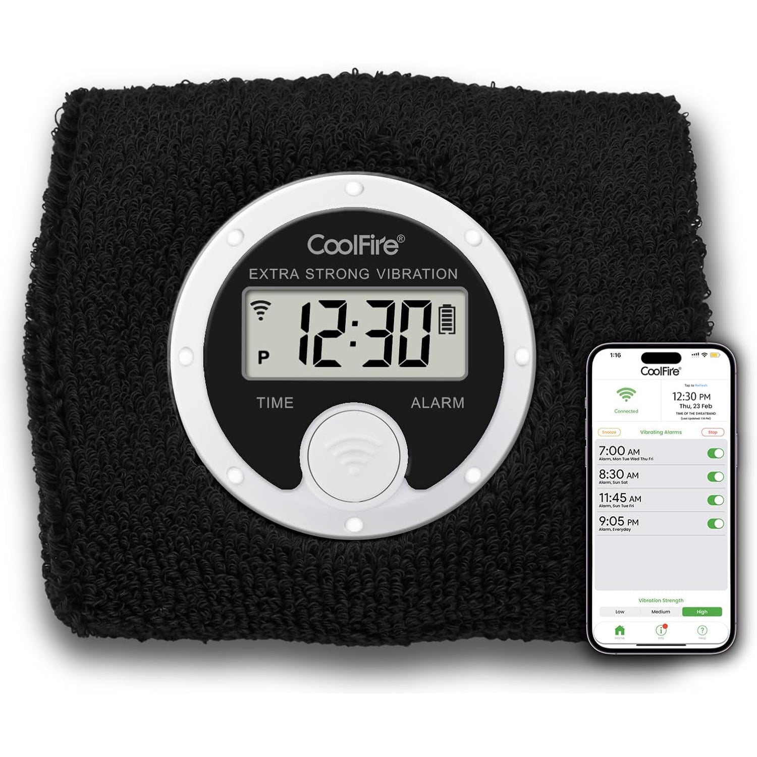 Wristband Extra Strong Vibrating Alarm Clock Sweatband, Silent Wake Yo JUNELILYBEAUTY Wristband Extra Strong Vibrating Alarm Clock Sweatband, Silent Wake Yo JUNELILYBEAUTY