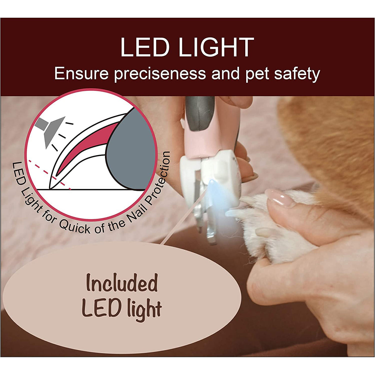 CLAWESY LED Dog Nail Clipper, Dog Clippers, Professional Dog