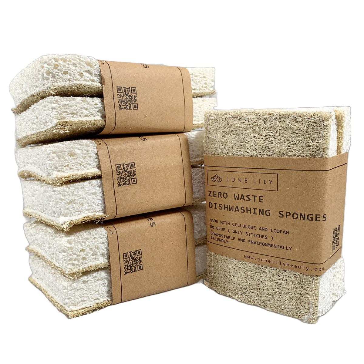 Natural Kitchen Sponge Eco Friendly Non-Scratch Scrub Sponge Sisal Scrubber with Compostable Dish Sponges for Kitchen Cleaning Dish Washing