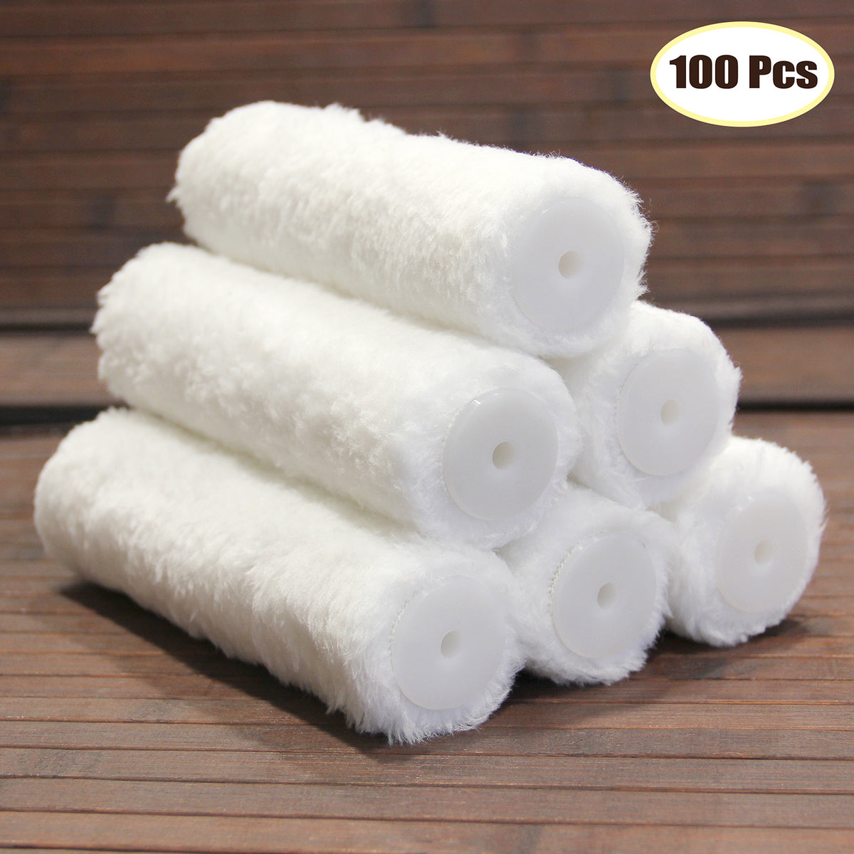 7" x 3/8" Nap Win Paint Lint-Free High Density Knitted Polyester Fabric Jumbo Mini Roller Covers