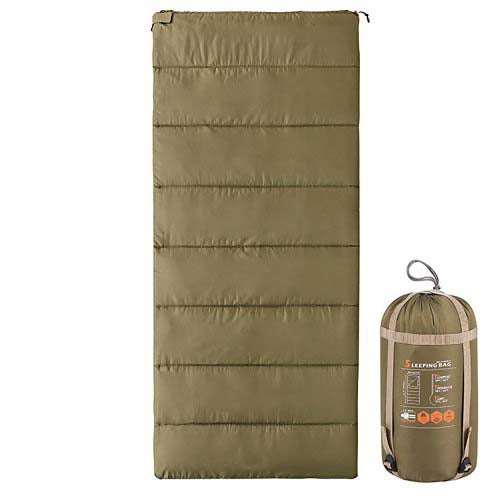 SEMOO Sleeping Bag with Compression Travel Pack For Camping Hiking (Greenish Brown)