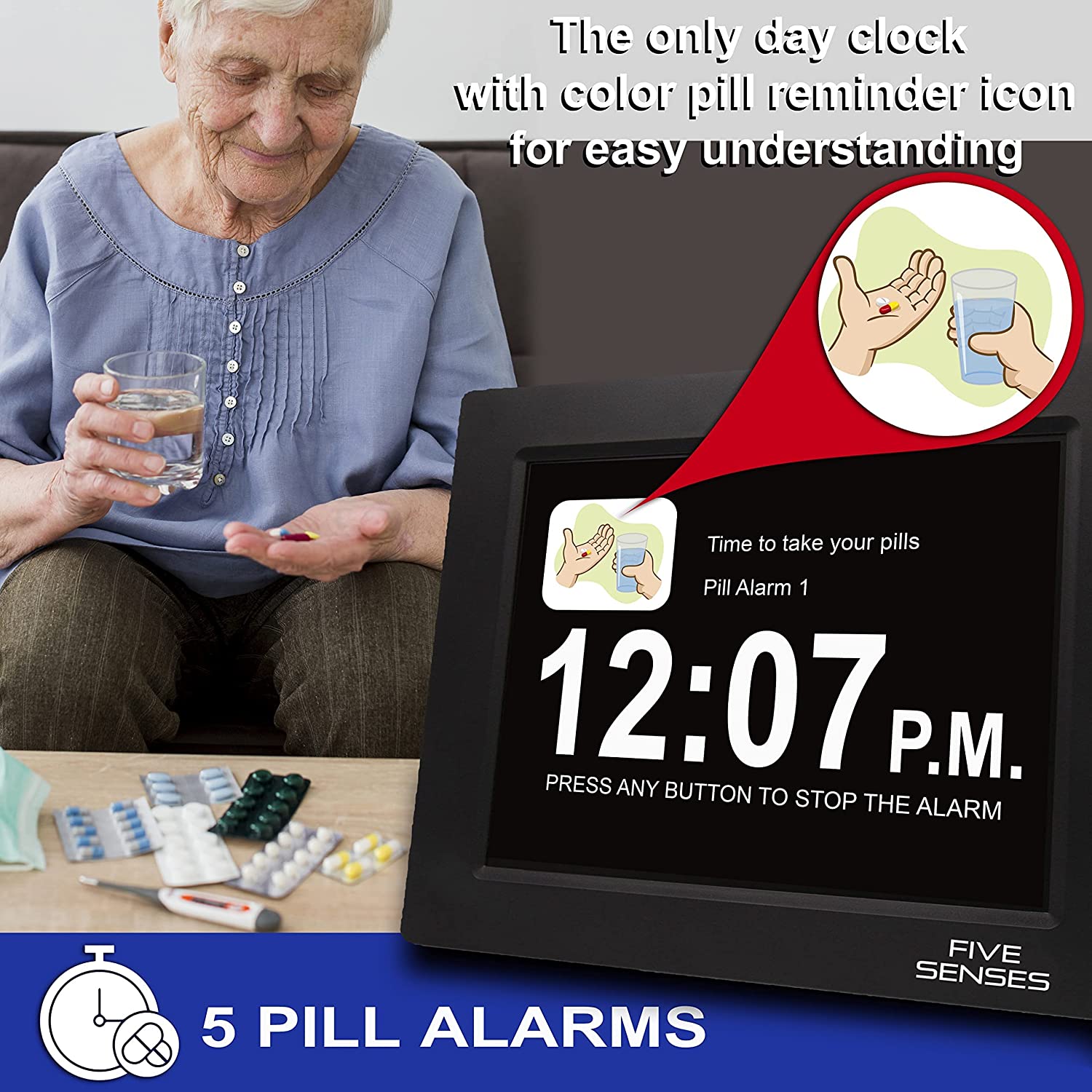 digital clock with day date and time