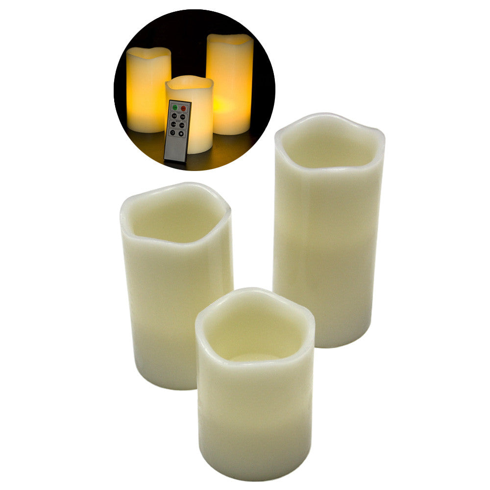 New Battery Operated Flame less LED Candles with Remote, 3 Pack, 4",5",6"