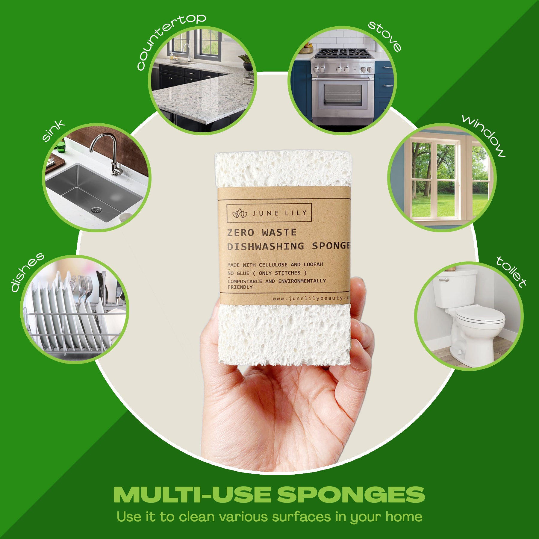 Baofu Kitchen Cleaning Sponges Eco Non-Scratch for Dish Scrub Sponges
