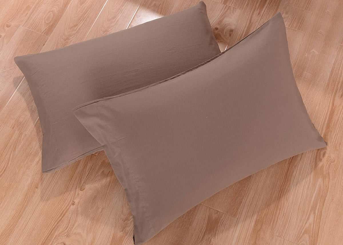 Cotton Blend Bed Sheet Set (Queen, Pine Bark Brown)
