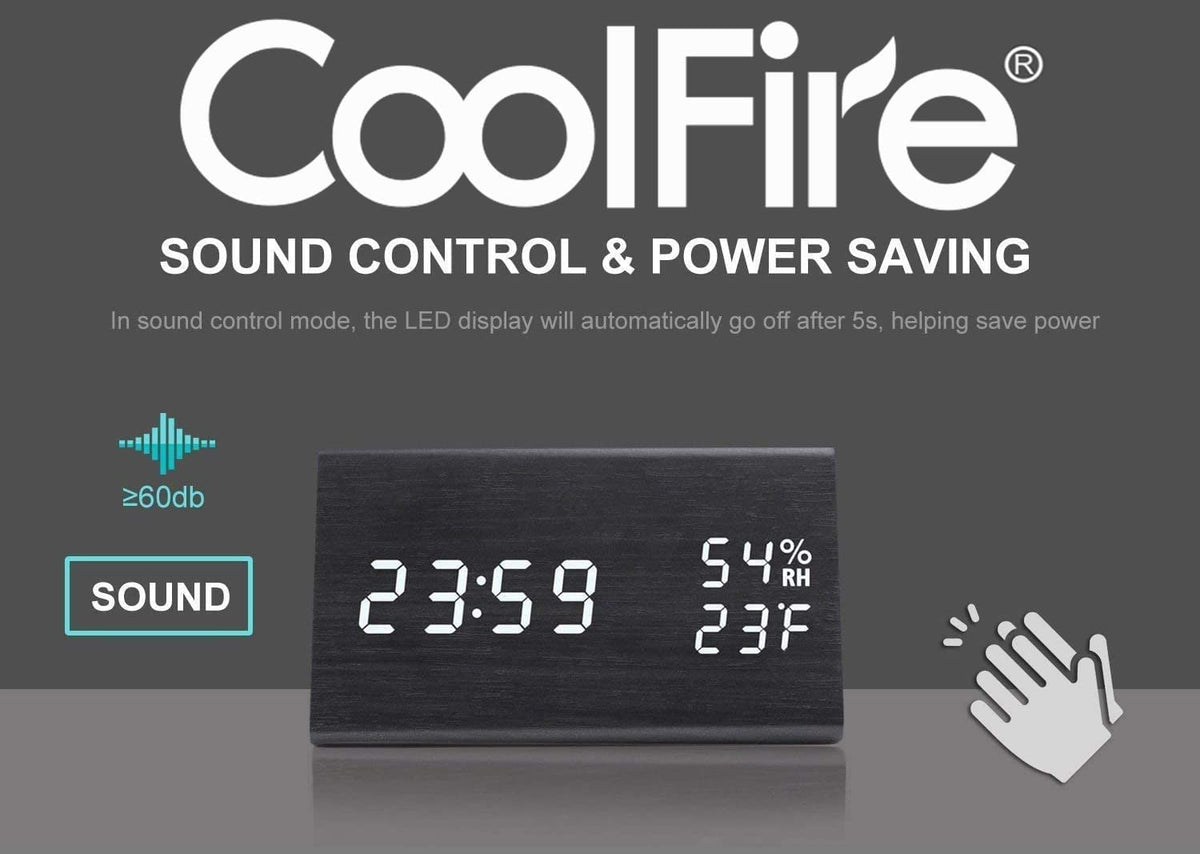 Coolfire Wooden Digital Alarm Clock with Vibrating Bed Shaker JUNELILYBEAUTY Coolfire Wooden Digital Alarm Clock with Vibrating Bed Shaker JUNELILYBEAUTY