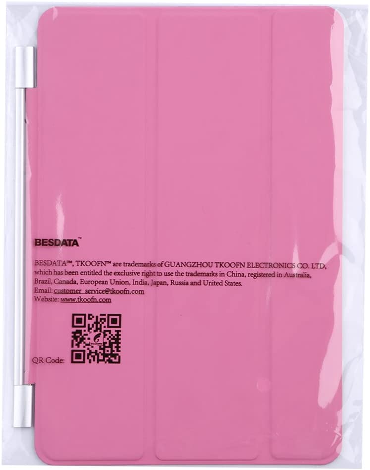 Ultra Thin Magnetic Smart Cover [Wake/Sleep Function] & Translucent Back Case for iPad Mini 1st Generation (Pink)