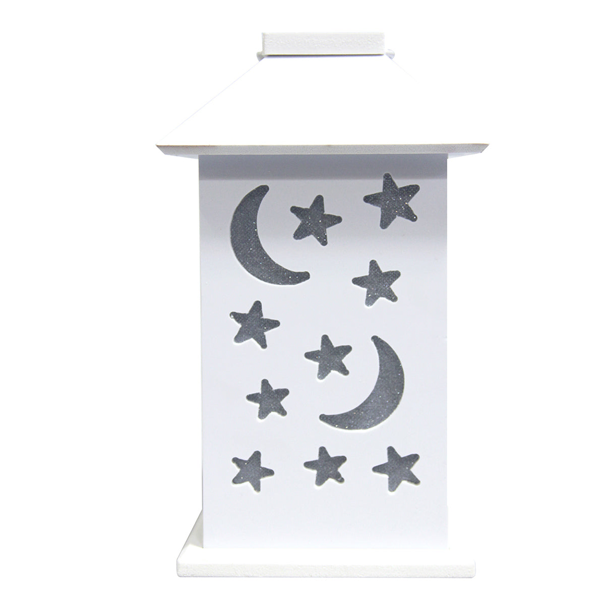 LED Nursery Kid Nightlight Table Lamp, White Moon Star Shape Cutout