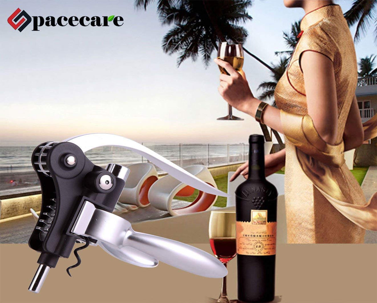 SPACECARE Wine Opener Corkscrew, Aerator with Dark Cherry Chess Box - 10 PC Kit