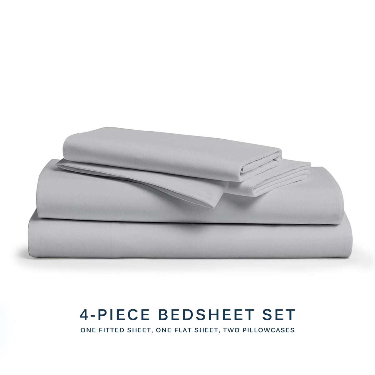 Mali Dreaming Casa Microfiber Bed Sheet 4-Piece Bedding Set - Queen Size, Gray
