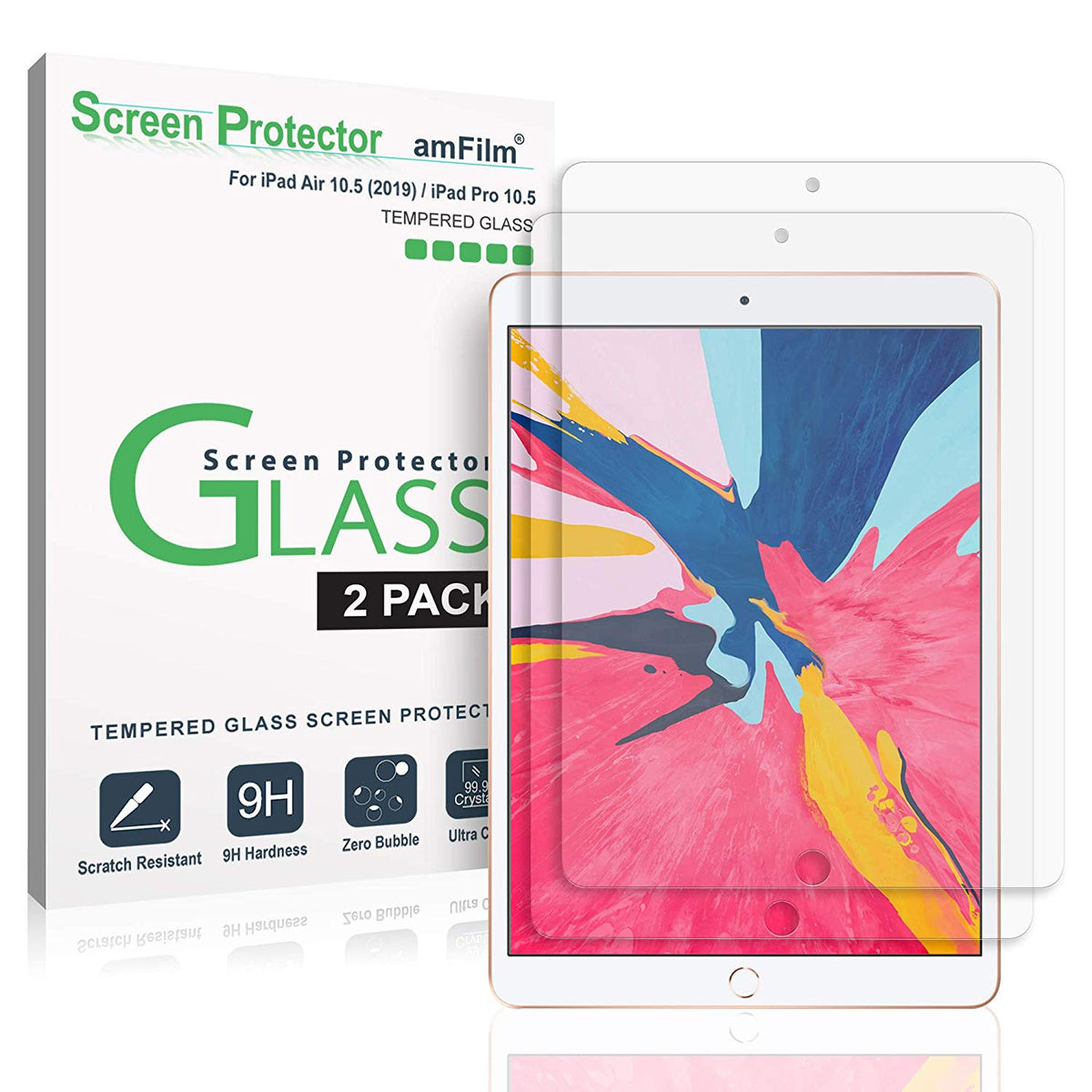 Glass Screen Protector for iPad Air 3 (2019) 10.5", iPad Pro 10.5" (2PK)