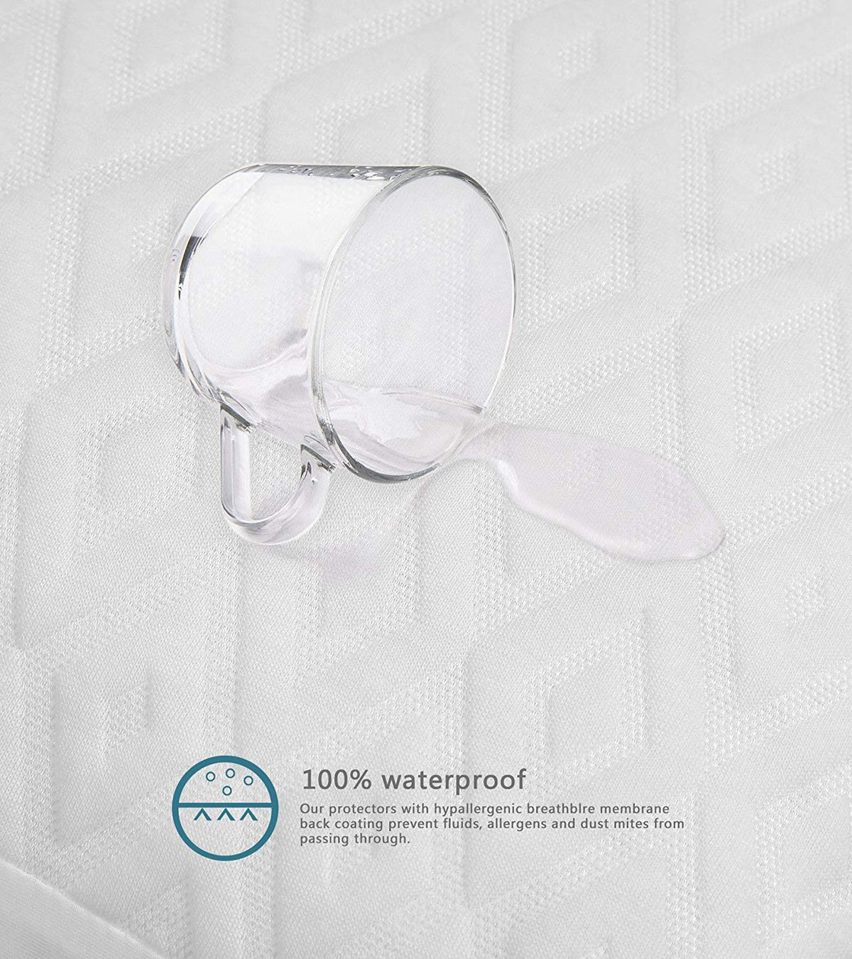 Comfort Temp Mattress Protector Waterproof Hypoallergenic (White, King Size)