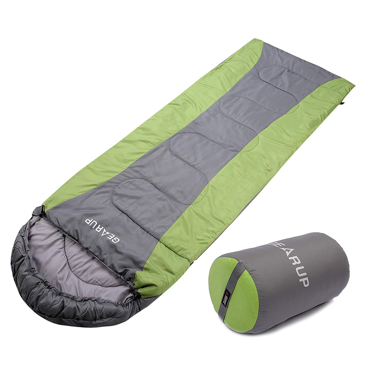 Ultralight 50F Sleeping Bag for Camping Hiking with Carry Case (Green)