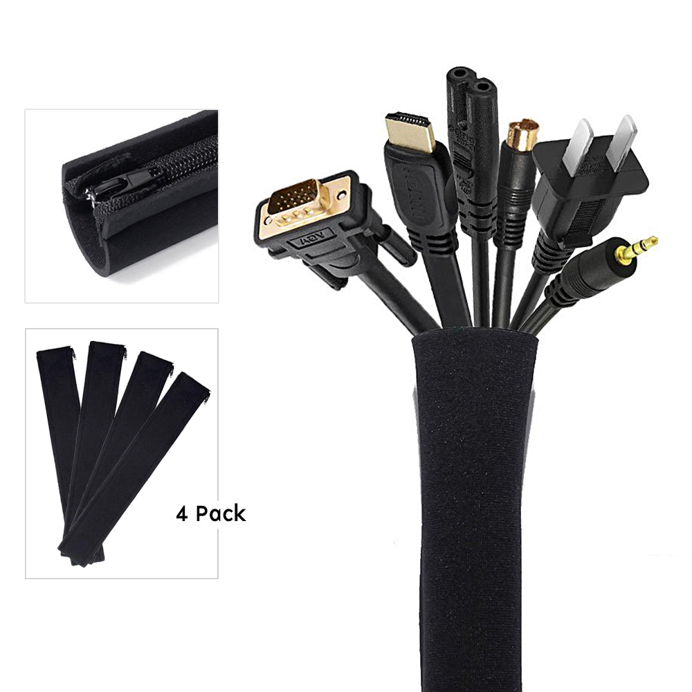 Cable Management Sleeve for TV Computer Home Entertainment 19-20" (4PC)