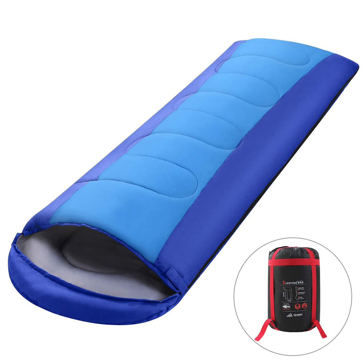 JUNELILY Camping Sleeping Bag for 3 Seasons, Lightweight & Waterproof for Adult's & Kid's