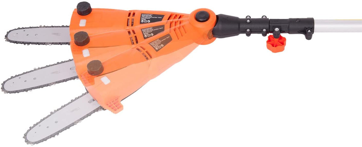 GARCARE 6.5-Amp Corded Pole Chain Saw Hedge Trimmer with Adjustable Head