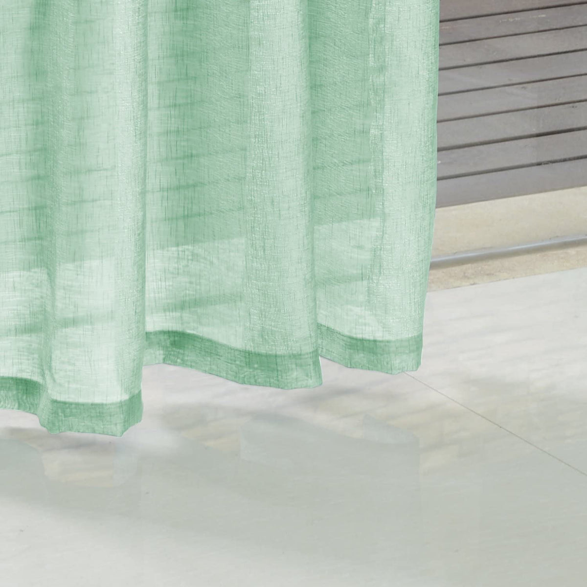 Sheer Window Panels For Home Decor Living Room Bedroom - Green 53 x 63 Inches