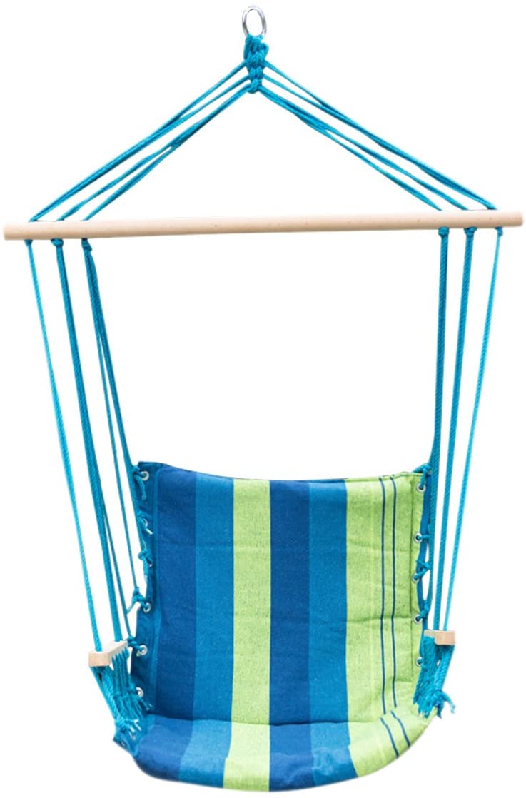 JUNELILY Colored Stripes Hammock Leisure Chair for Indoors & Outdoors