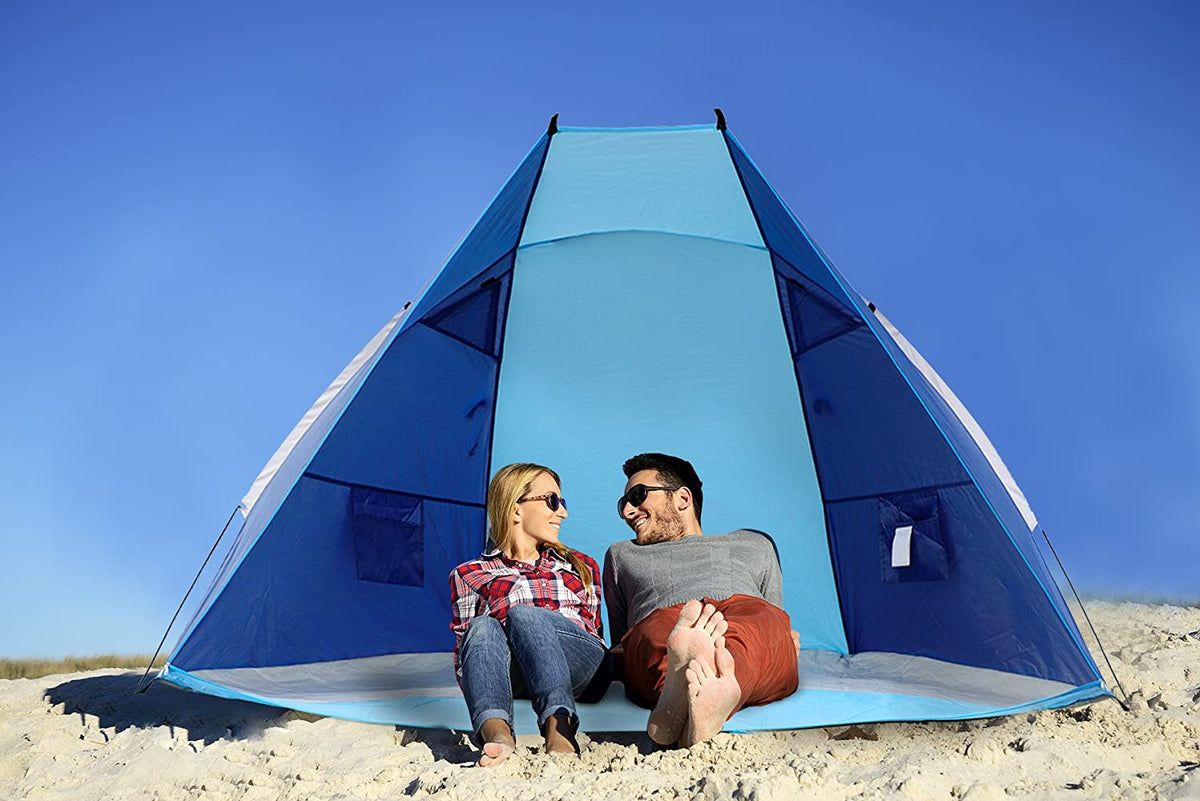 Timber Ridge Beach Tent Sun Shelter For 2-3 Person Easy Setup Outdoors with Carry Bag (Blue)