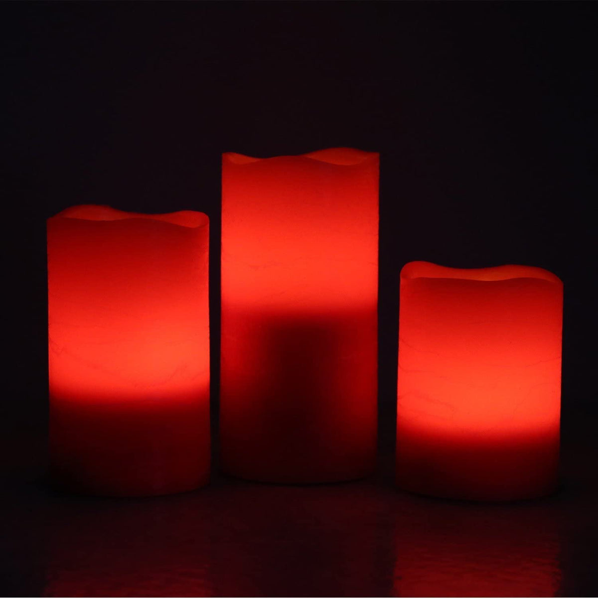 Adoria Flameless LED Color-Changing Scented Candles with Timer Function, Warm White Flickering Light, Real Wax Finish, Battery Operated  - Set of 3