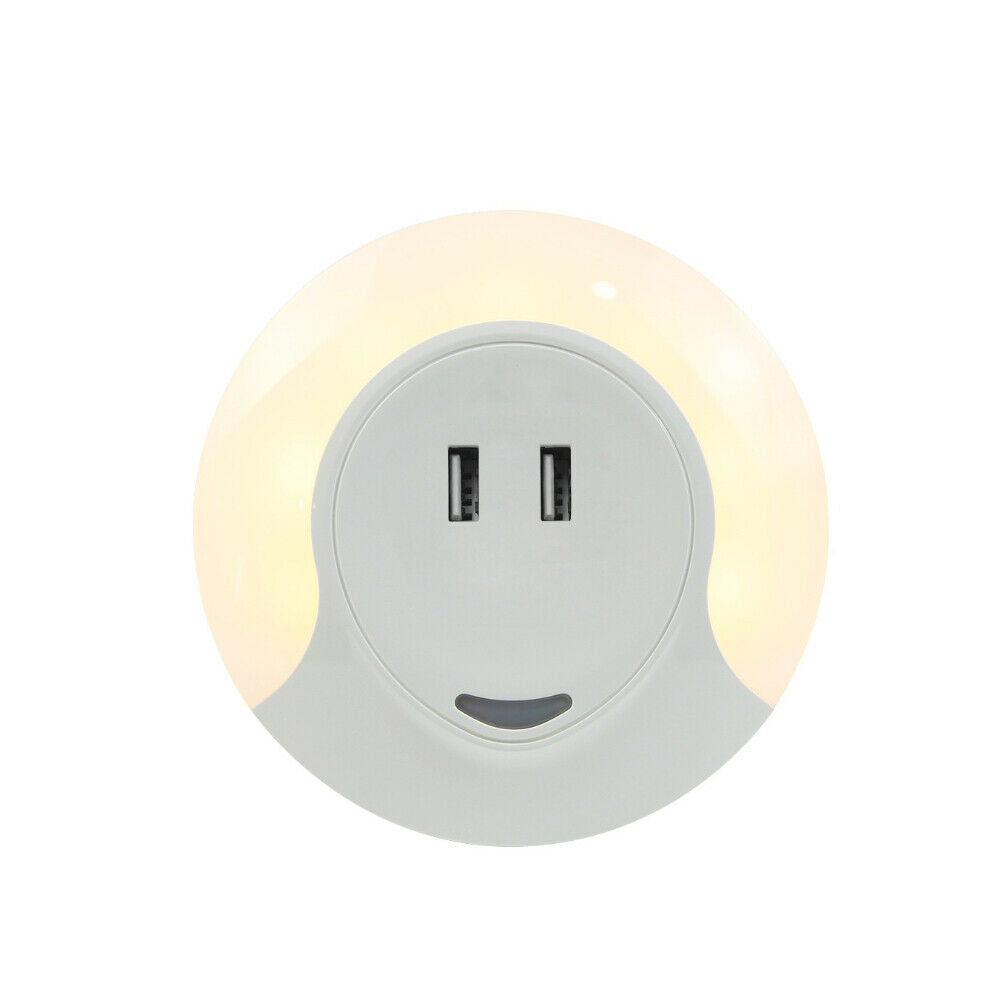 JUNELILY HARRINISA Double USB Port LED Night Light (Warm White)