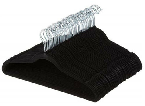 Multi-Pack Non Slip Velvet Hangers Heavy Duty Clothes Hangers - Black